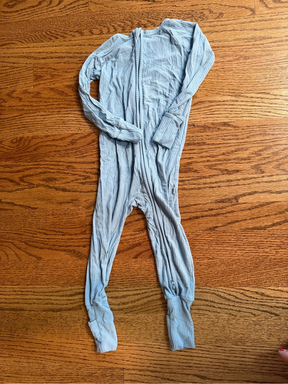 Little Sleepies ribbed light blue pajamas